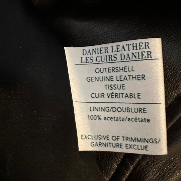 Women's Danier Black Leather Classic Blazer Style Jacket Size - Picture 6 of 11